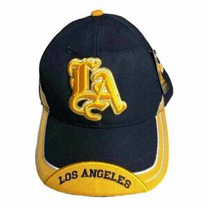 🛒 $9 LA Los Angeles City LA Cap Hat A1 Navy Yellow Fully Embroidered Logo